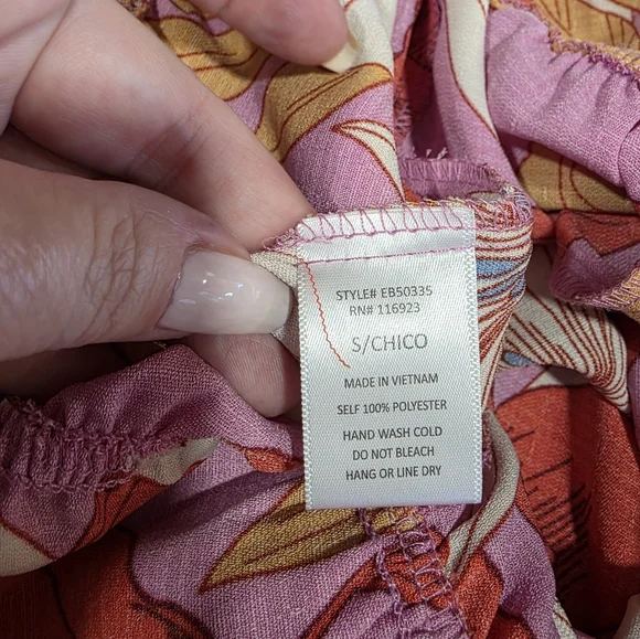 Easel Small Pink Jumpsuit Vibrant Tropical Wide Leg Palazzo Style Vacation - Picture 10 of 11